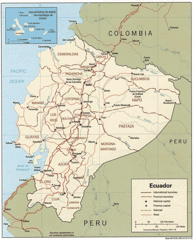 Ecuador Political Map 1991